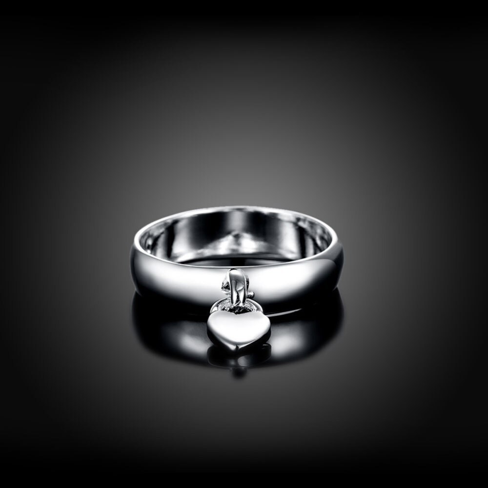 925 Stamp Silver color heart lock Couple ring size 6/7/8/9/10 Fashion LOVE Wedding Party Girl Valentine's Day gifts fine Jewelry