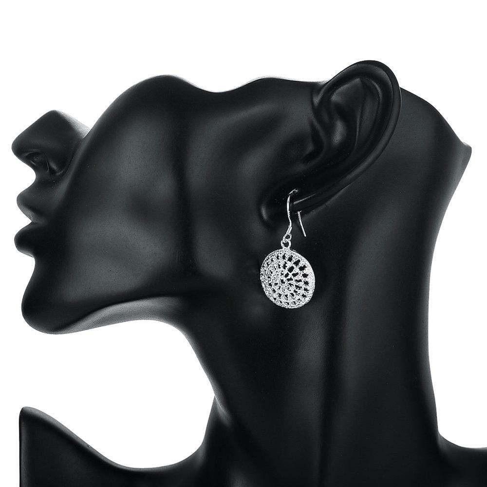 Hot new 925 Stamp Silver color Simple Retro Round necklace earrings Jewelry set for women Fashion Party wedding Christmas Gifts