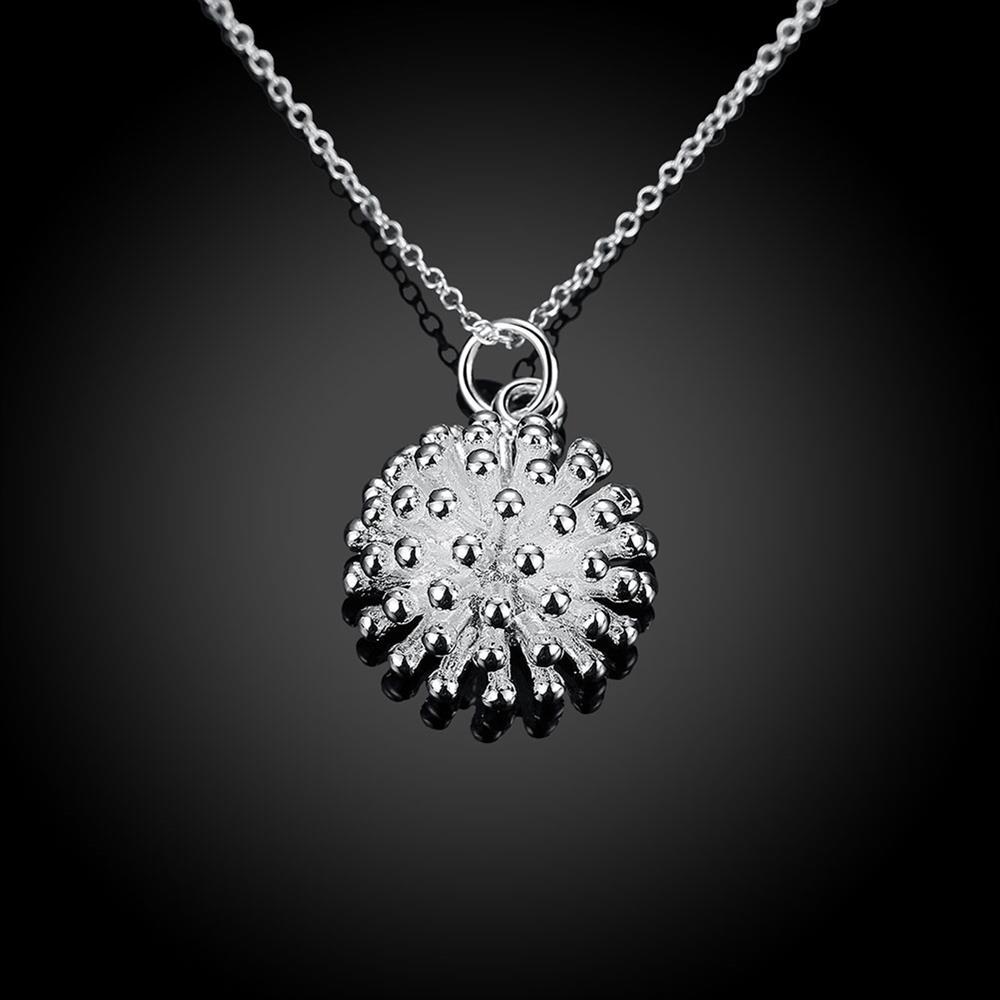 Fashion 925 Stamp Silver color Fireworks Pendant Necklace For Women 18 inch Christmas gift party high quality wedding Jewelry