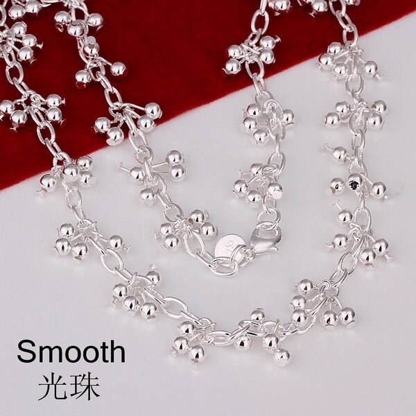 Hot fashion 925 Stamp Silver beads chains necklaces for women luxury designer jewelry party wedding accessories Holiday gifts