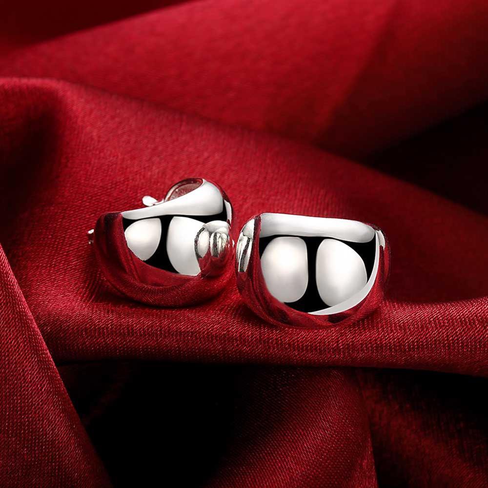 New charm 925 Stamp Silver color Earring Fashion Smooth round Earrings for Women classic Jewelry Wedding party Birthday Gifts