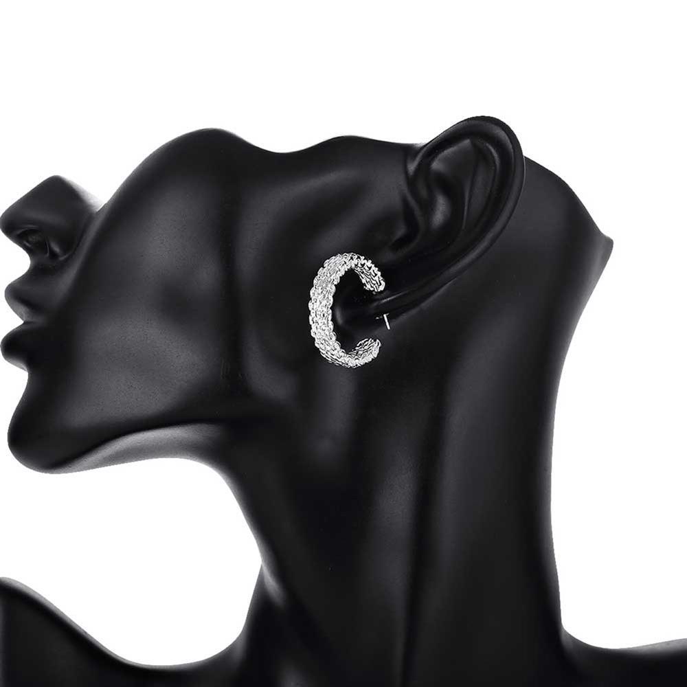 Hot charm 925 Stamp Silver color Earrings for Women Retro style Creativity Ear studs Christmas Gifts Street all-match Jewelry
