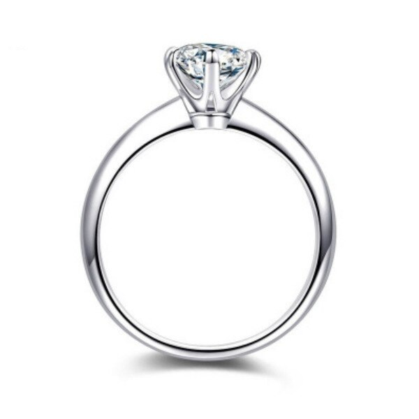 Charm 925 Stamped Silver Rings For women Shining crystal adjustable size Fashion party Couple Gifts engagement wedding Jewelry