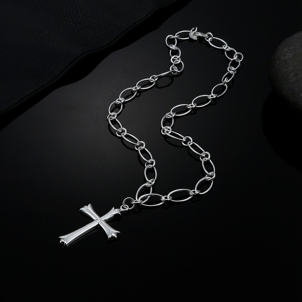 Fashion 925 Stamp Silver color classic cross Necklace For Women luxury designer Jewelry Wedding accessories party Holiday gifts