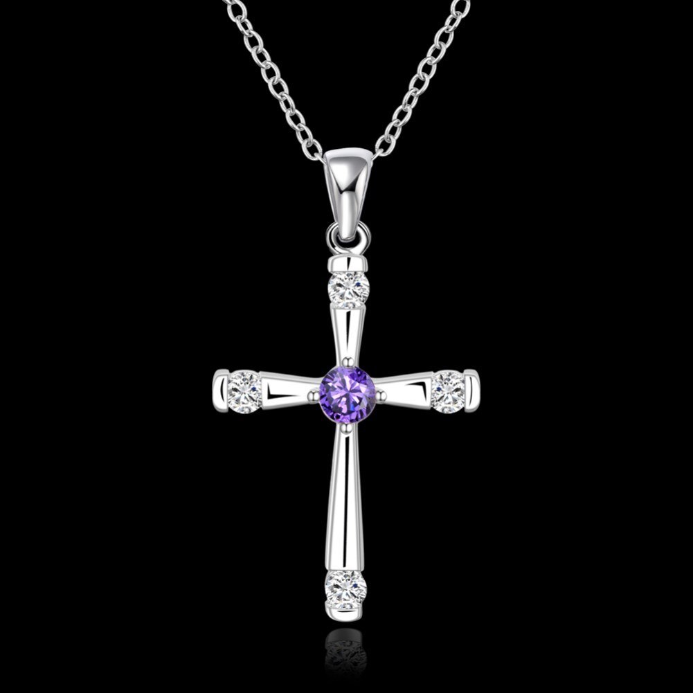 Hot 925 Stamp Silver color cross Pendant diamond Necklace For Women 18 inches gifts luxur party wedding crystals Jewelry