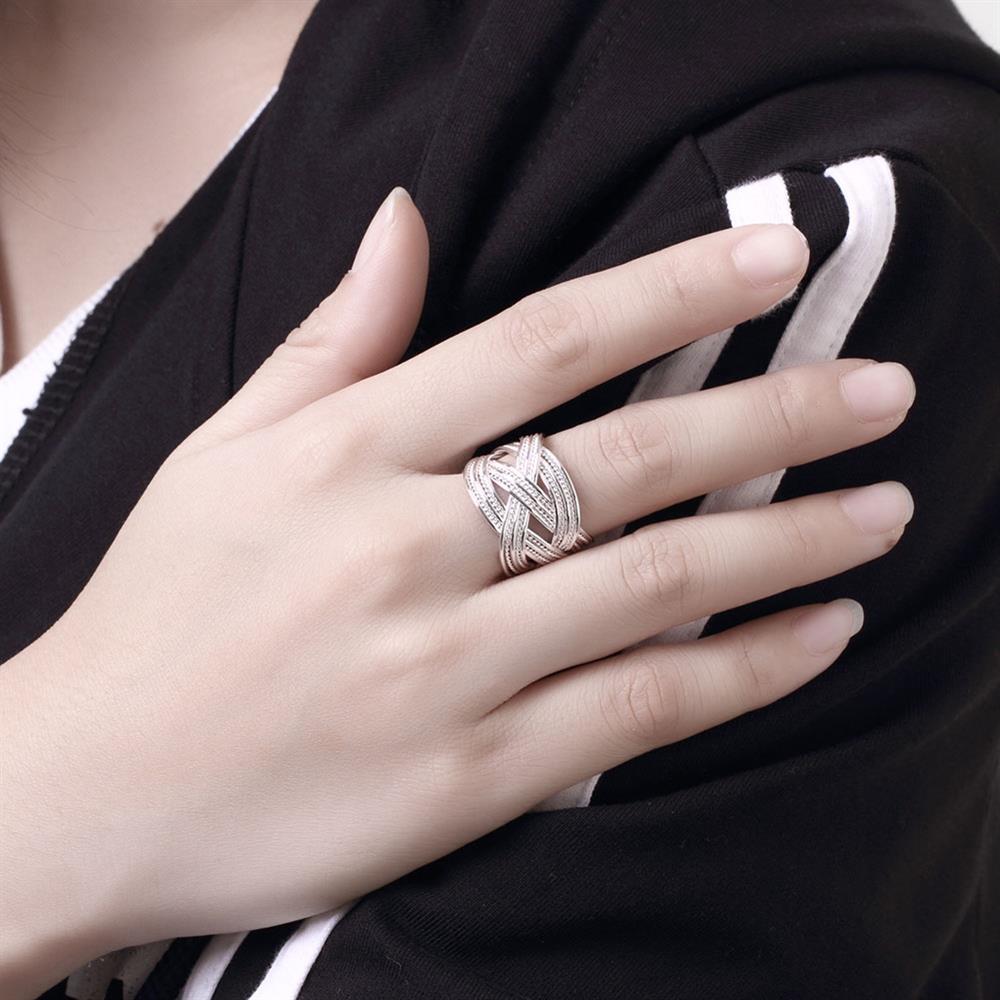 Retro 925 Stamp Silver color rings Bracelets Jewelry set fine wide Weave bangle adjustable Ethnic style Fashion Party gifts