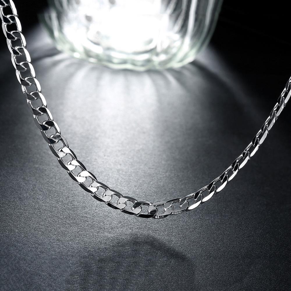 925 Stamp Silver color Original designer 6MM geometry Chain Bracelets necklaces for women man Fashion party wedding jewelry sets
