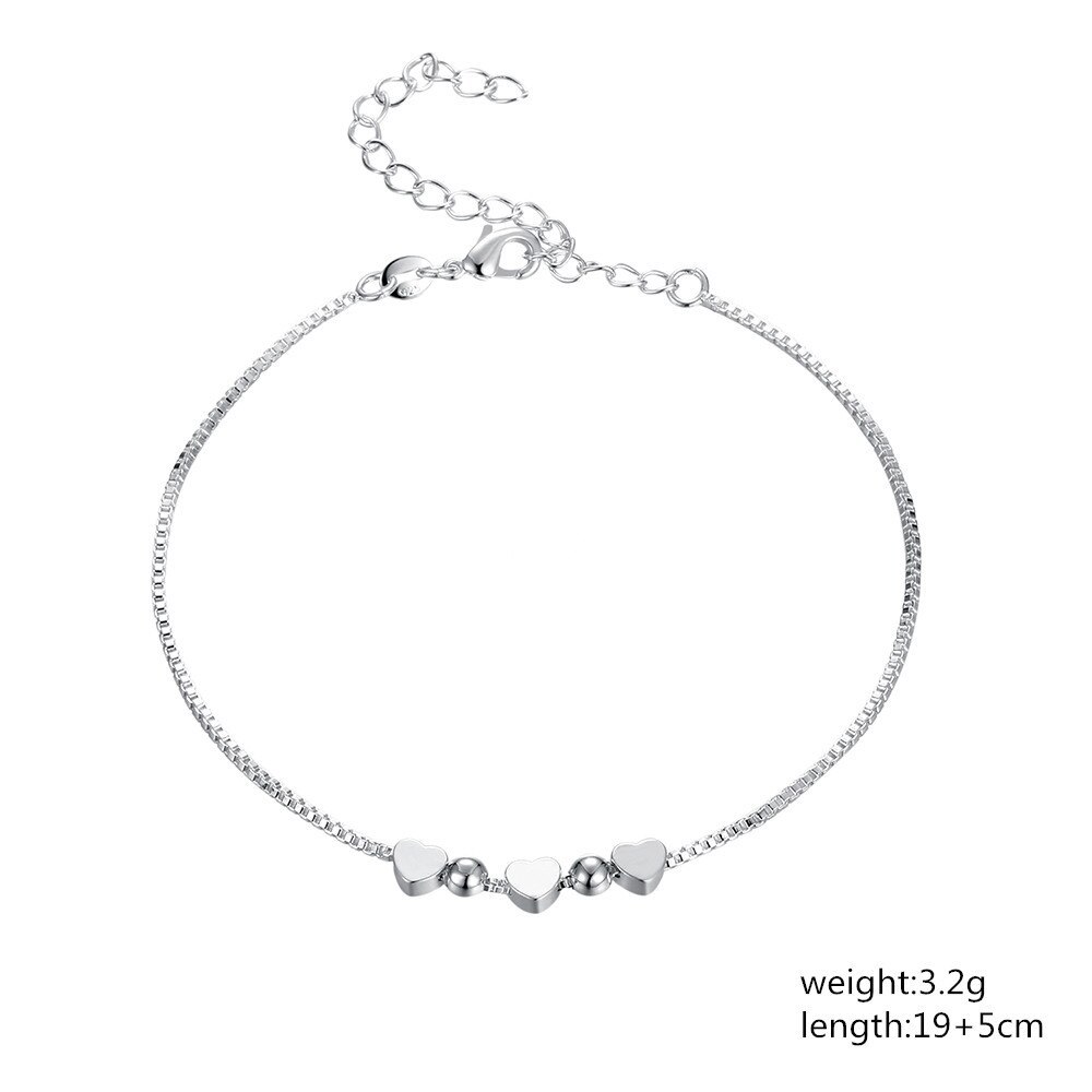 Special offer fashion 925 Stamp Silver color Bracelet for woman Simple heart box chain fine jewelry Wedding party lady gifts