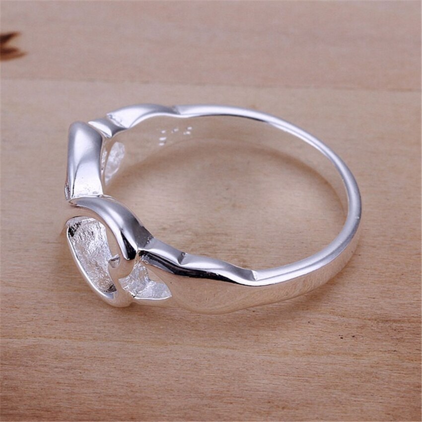 Hot Fine 925 Stamp Silver color Rings For women charms 8-shaped heart size 7 8 9 Fashion party wedding Christmas Gifts Jewelry