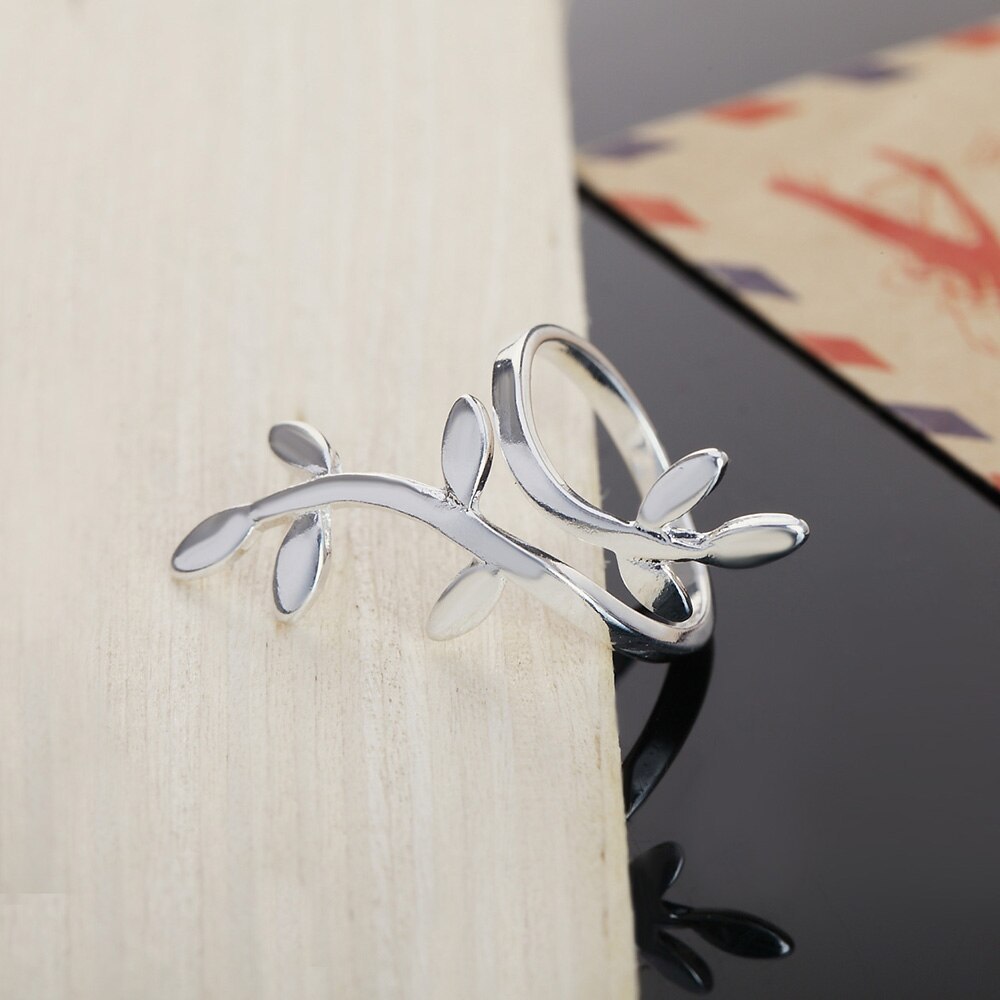 925 Stamp Silver color Rings for woman lady adjustable Plant vines Fashion Wedding Party Gifts Charm Jewelry resizable rings