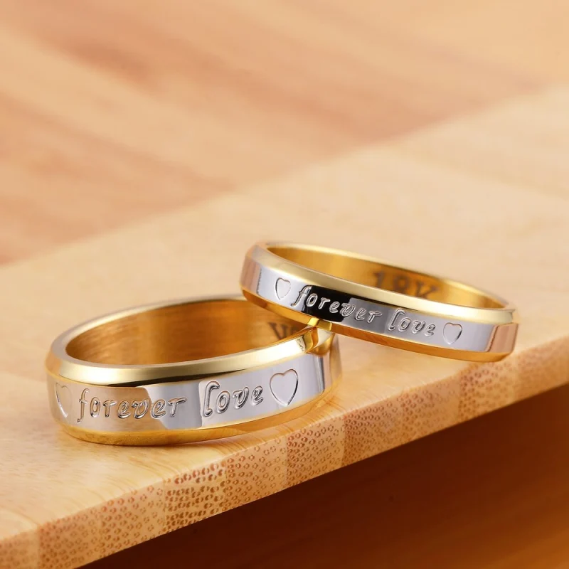 Special offer Fine Jewelry 18K gold plated heart Couple Rings for Women Men Size 6 7 8 9 10 engagement Wedding party lady gifts