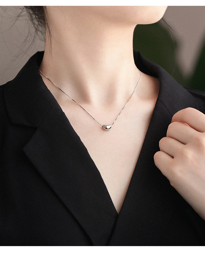 Hot 925 Stamp Silver color Elegant Acacia beans pendant Necklace Women 18 inches Fashion party girl Jewelry Valentine's Day Gift