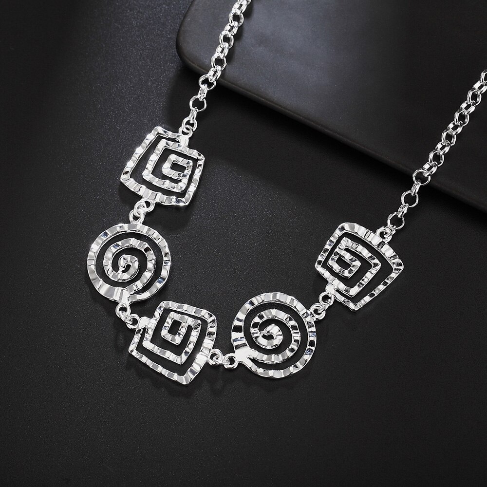 925 Stamp Silver color Jewelry sets fine Retro thread bracelets neckalce for women hot charm Fashion Party wedding Gifts