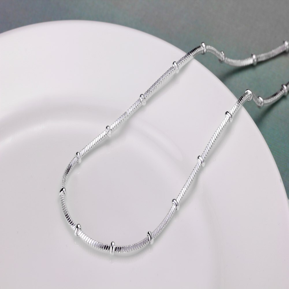 925 Stamp Silver color Fine classic beads Snake bone chain bracelets neckalce Jewelry sets for women man Fashion Party wedding