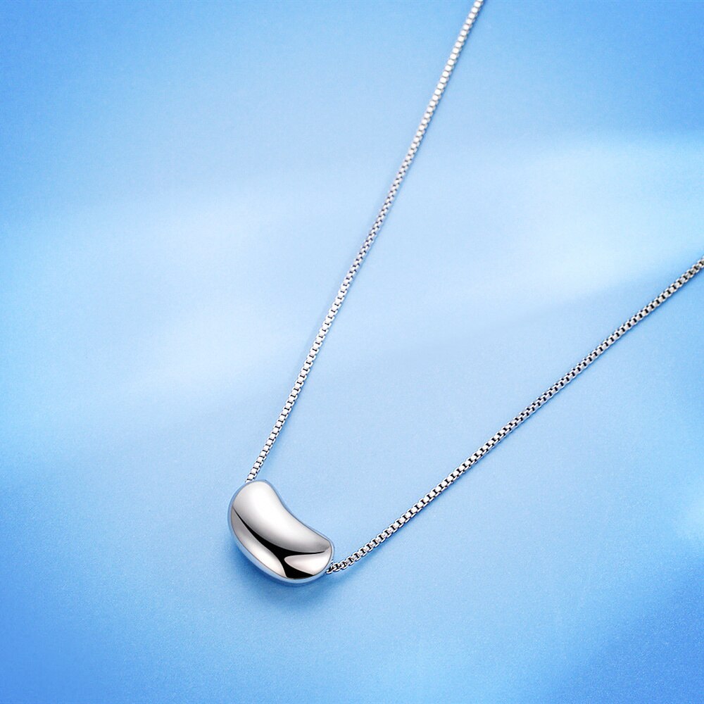 Hot 925 Stamp Silver color Elegant Acacia beans pendant Necklace Women 18 inches Fashion party girl Jewelry Valentine's Day Gift