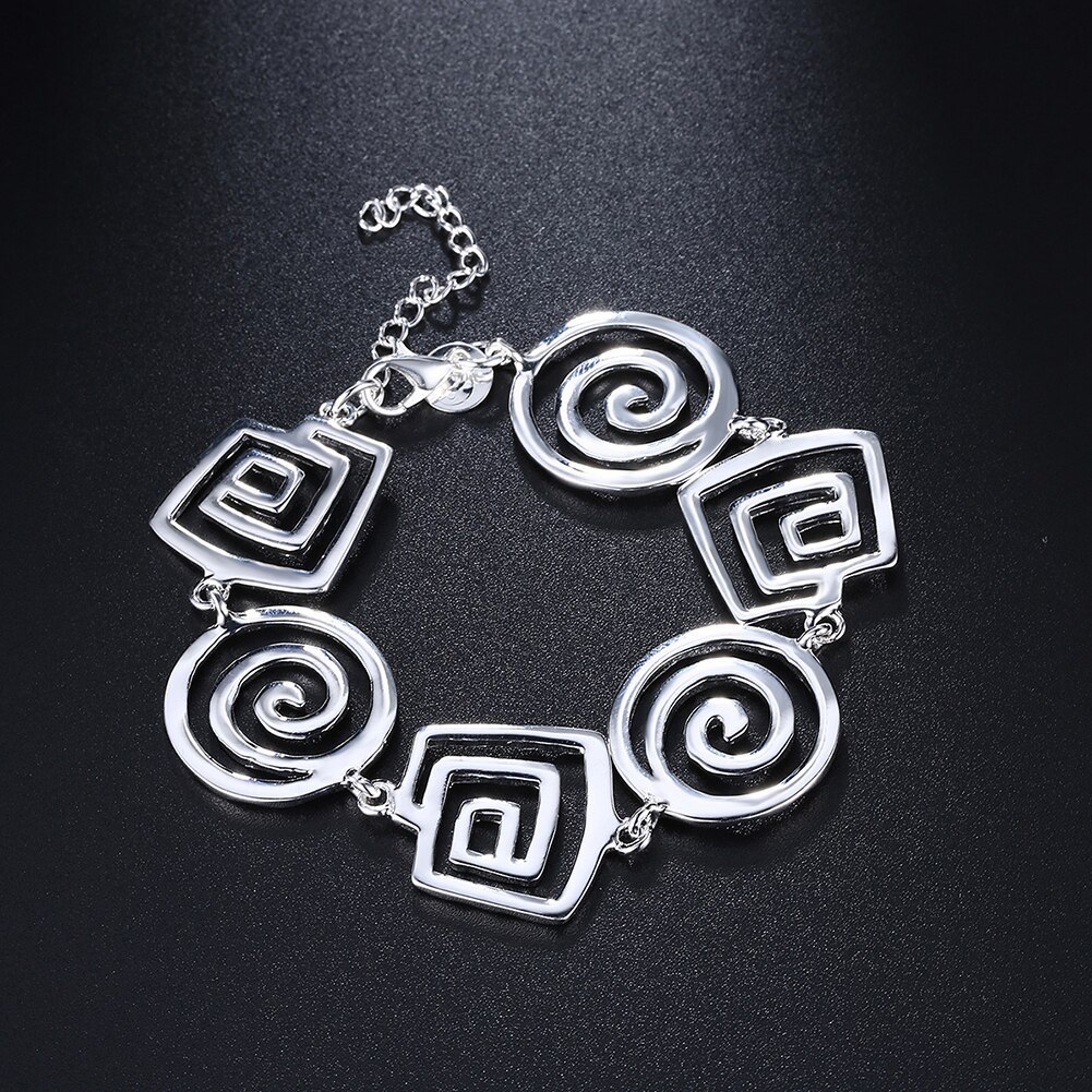 Fine Retro thread bracelets earrings Hot charm 925 Stamp Silver color Jewelry sets for women Fashion Party wedding Gifts