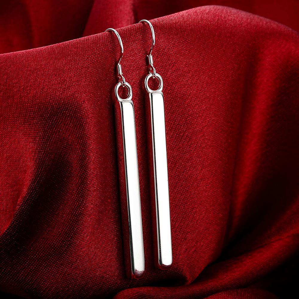 925 Stamp Silver color EarringS High Quality Fashion Woman Jewelry long geometry earrings Christmas Gifts drop earrings
