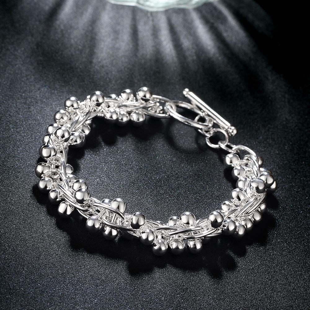 Charm 925 Stamp Silver color Bracelets for women man solid bead chain Creative Wedding party Christmas Gifts fashion Jewelry