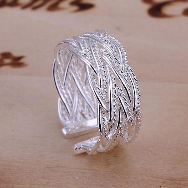 Adjustable 925 Stamp Silver color Rings For Women Fashion Retro Wedding Engagement Party Gifts charm lady high quality Jewelry
