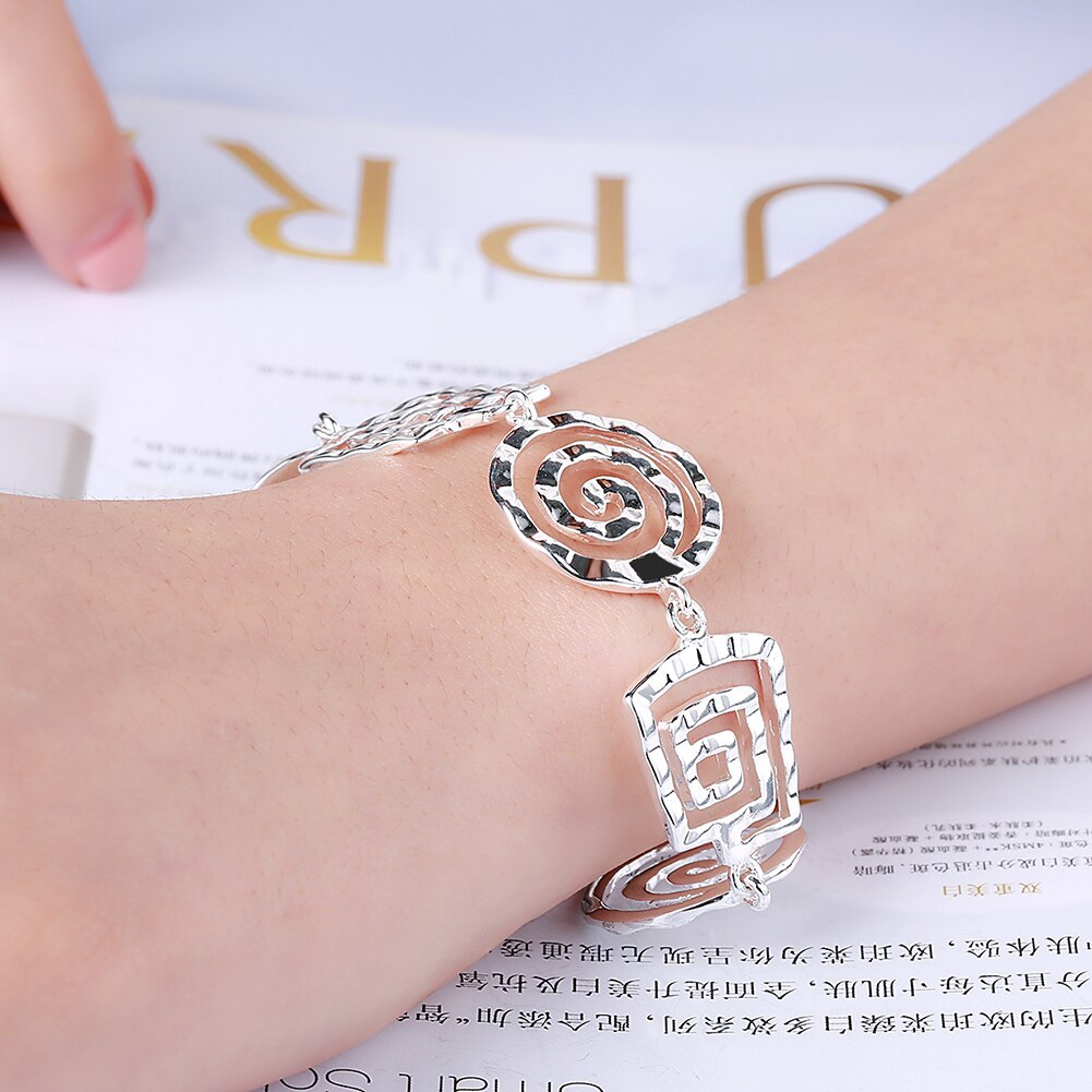 925 Stamp Silver color Jewelry sets fine Retro thread bracelets neckalce for women hot charm Fashion Party wedding Gifts