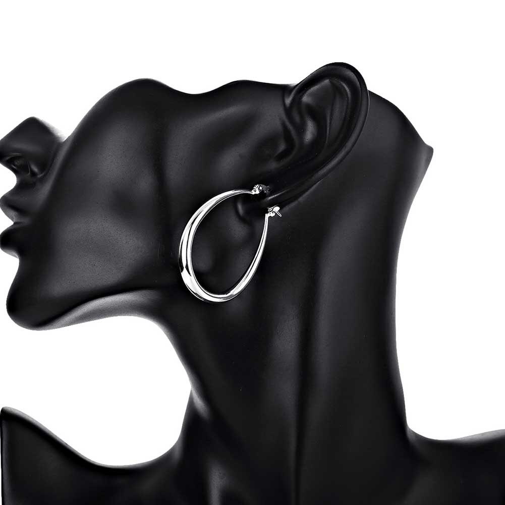 Charms wedding party fashion jewelry 925 Stamp Silver color 18K gold hoop earrings for women lady drop nice christamas gifts