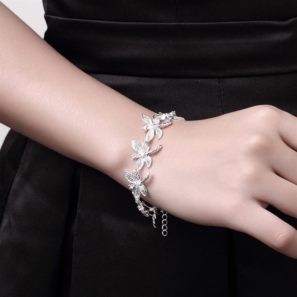Fashion Party Gifts Charm 925 Stamp Silver color Crystal dragonfly pendant necklace earring bracelet rings Jewelry set for women
