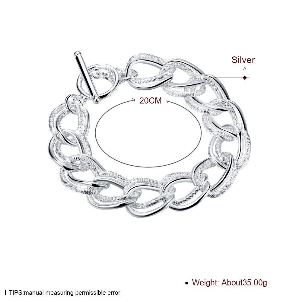 Charms 925 Stamp Silver color Double twist chain Bracelets For Women fashion luxury designer party Wedding Jewelry gifts