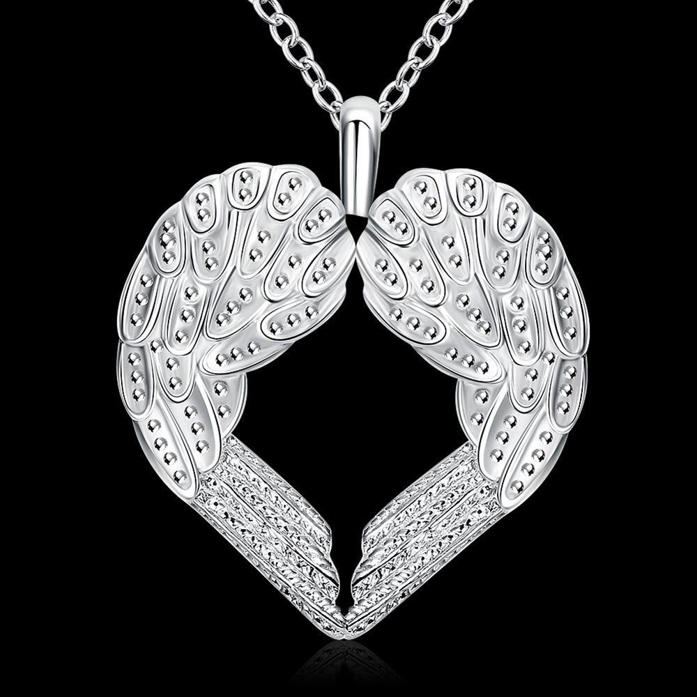 New fashion 925 Stamp Silver color Necklace For Women Jewelry Angel wings heart Pendant Christmas gifts party Wedding