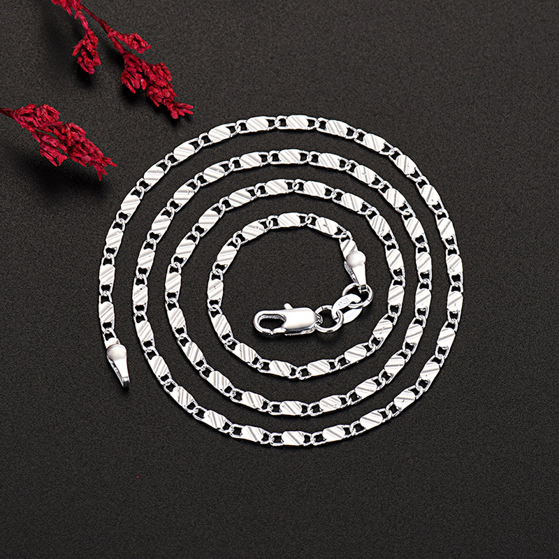 STAMPED 925 , HOT SALE 2.2MM women lady chain necklace 45-75cm