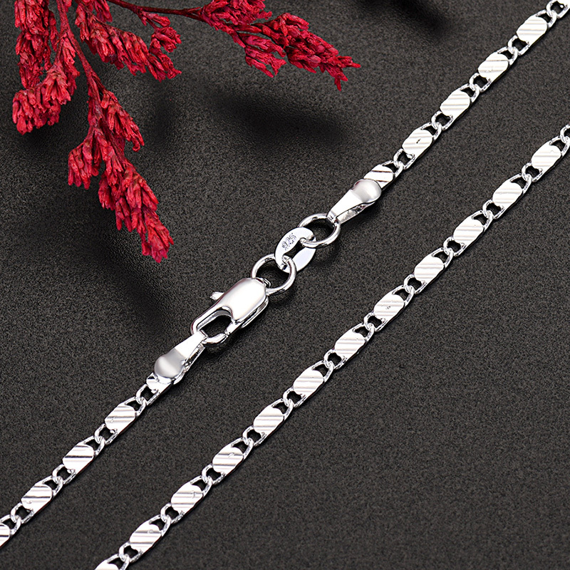 STAMPED 925 , HOT SALE 2.2MM women lady chain necklace 45-75cm
