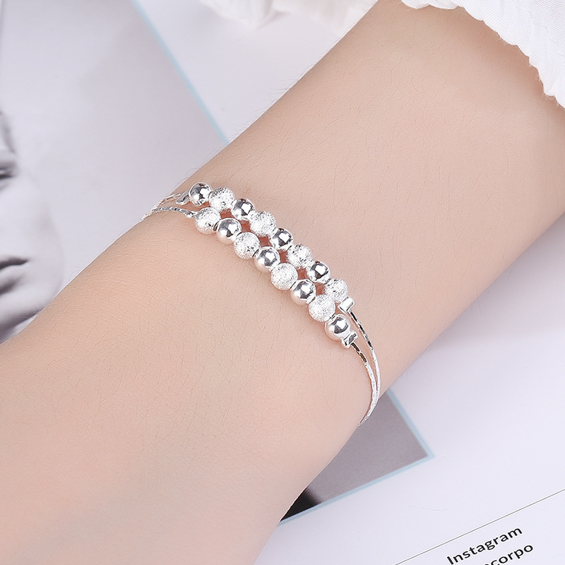 WH01  stamped 925  silver color snake chain bracelet for women lady 20cm