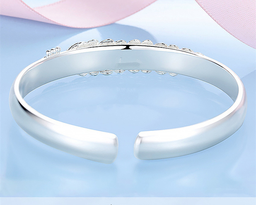 LB026  stamped 999, silver color for women lady peacock bangele bracelet