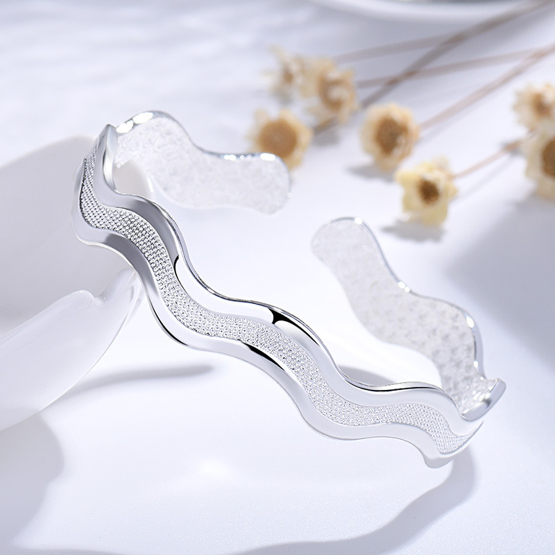 LB031 stamped 999 , silver open cute bangle for women lady gift wedding