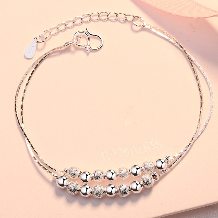 WH01  stamped 925  silver color snake chain bracelet for women lady 20cm
