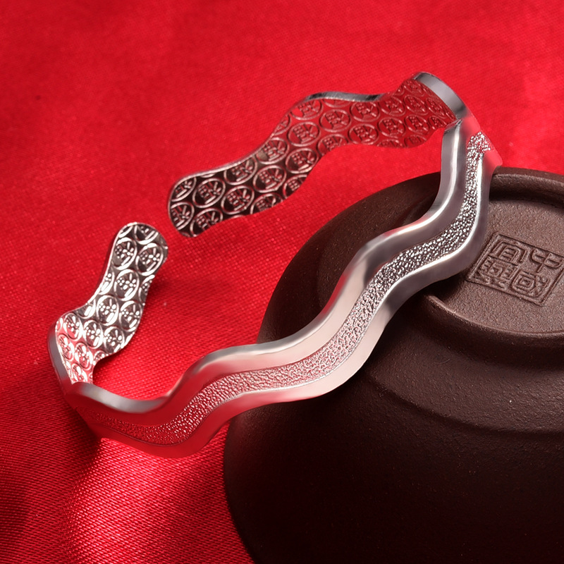 LB031 stamped 999 , silver open cute bangle for women lady gift wedding