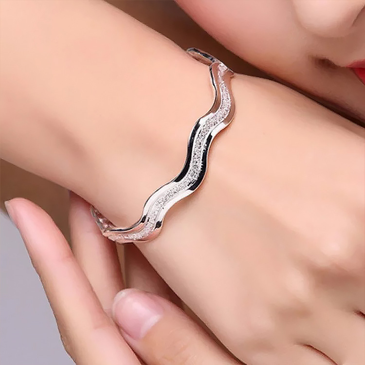 LB031 stamped 999 , silver open cute bangle for women lady gift wedding