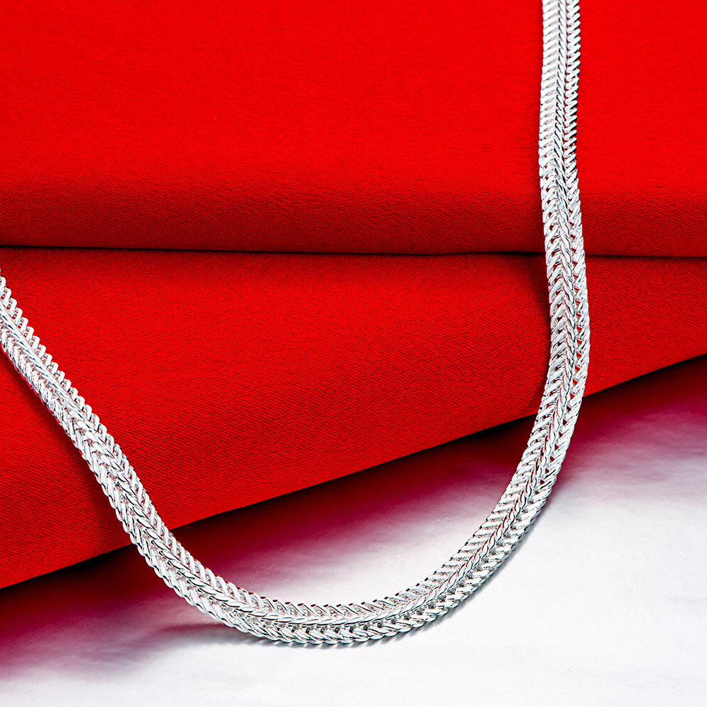 N881 925 Stamp Silver color Beautiful CHAIN men Necklace For Women 20 inch Fashion Jewelry Gift wedding