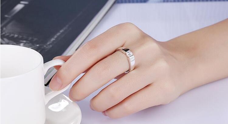 CR21 925 Stamp Silver color Rings For Women Double Heart crystal size 7/8/9 Fashion Party engagement wedding Jewelry