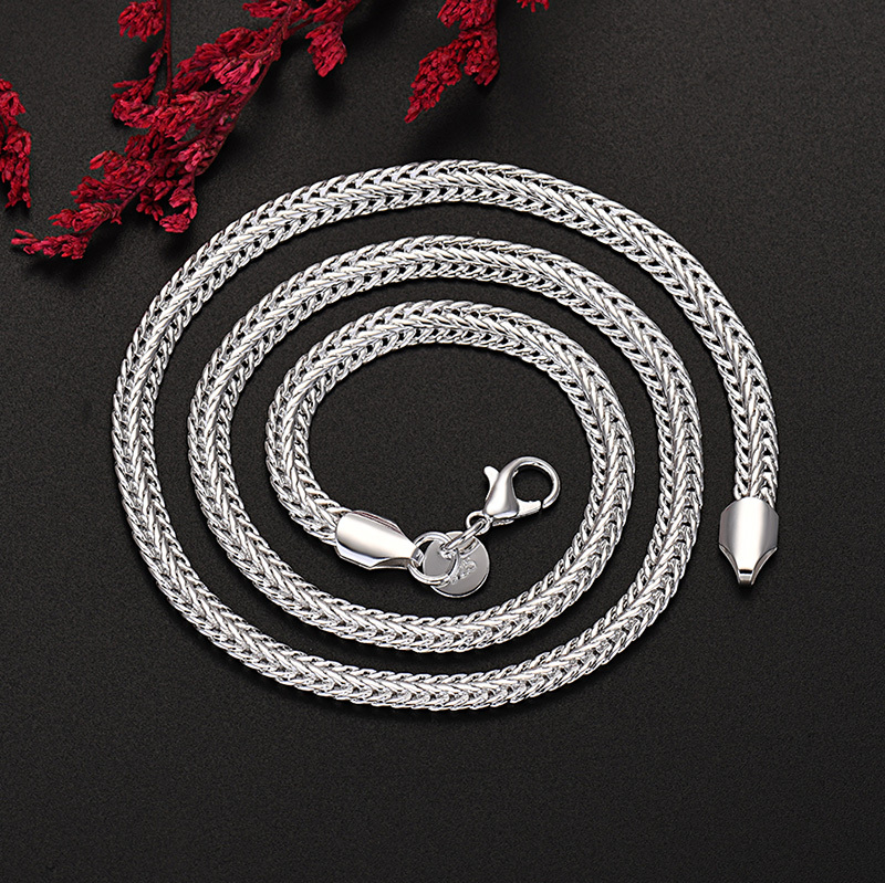 N881 925 Stamp Silver color Beautiful CHAIN men Necklace For Women 20 inch Fashion Jewelry Gift wedding