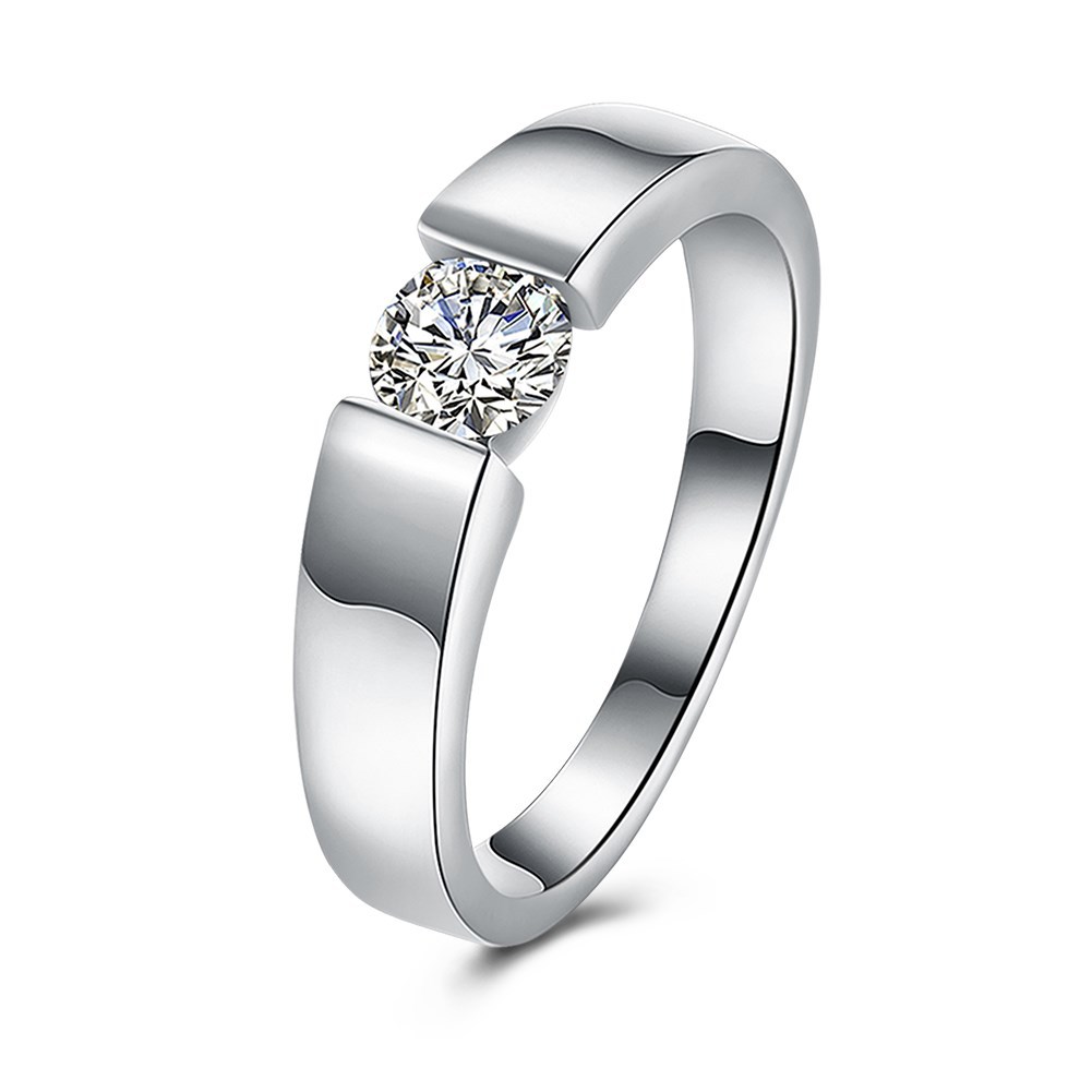 CR21 925 Stamp Silver color Rings For Women Double Heart crystal size 7/8/9 Fashion Party engagement wedding Jewelry