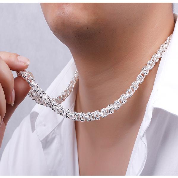 LN090 925 Stamp Silver color classic dragon  chain necklace for men 20 inches Charm Fashion jewelry party wedding
