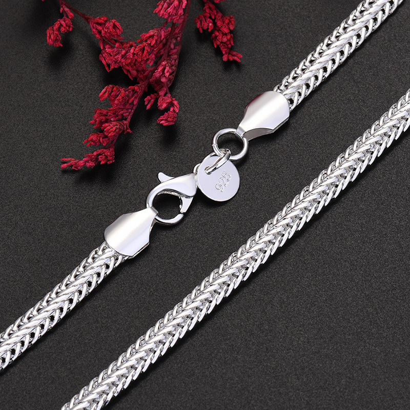 N881 925 Stamp Silver color Beautiful CHAIN men Necklace For Women 20 inch Fashion Jewelry Gift wedding
