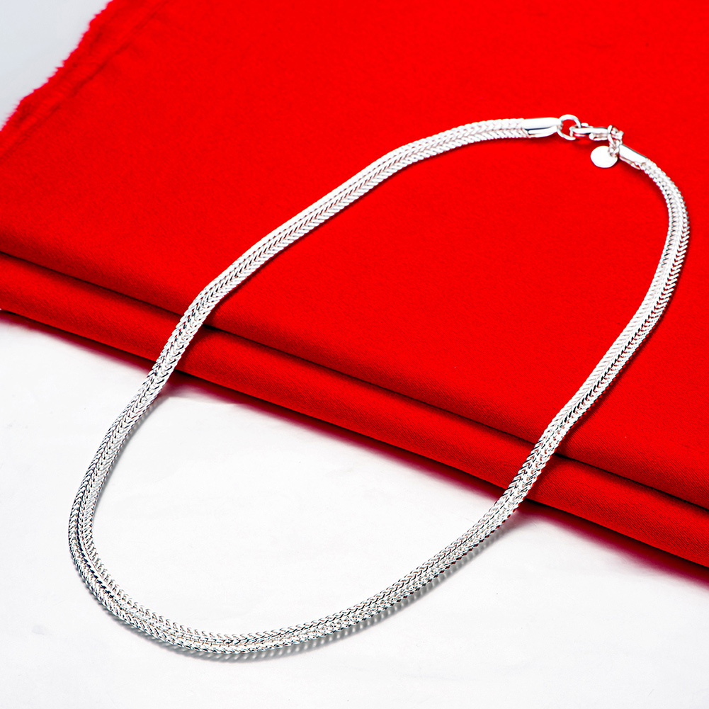 N881 925 Stamp Silver color Beautiful CHAIN men Necklace For Women 20 inch Fashion Jewelry Gift wedding