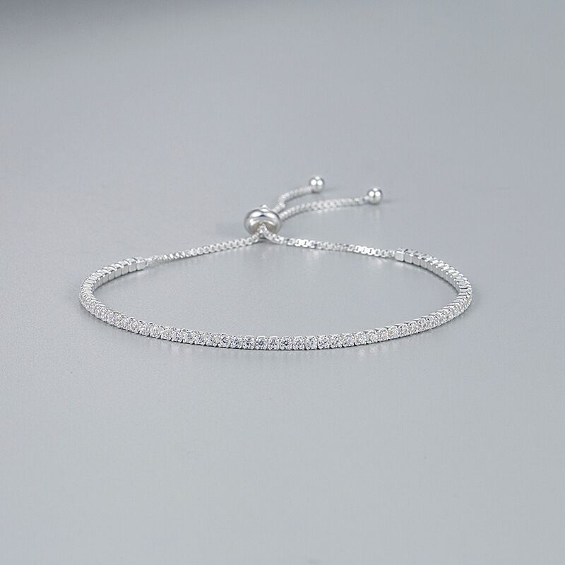H003 925 Stamp Silver color crystal Bracelets for women Classic Chain for man Wedding party Christmas Gifts fashion Jewelry