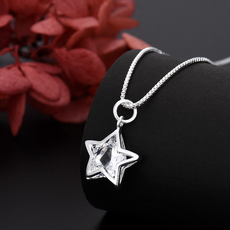 HP03 Fashion brand   Silver color Flowers Pendant Necklace For Women luxury Jewelry lady happy party wedding Christmas gifts