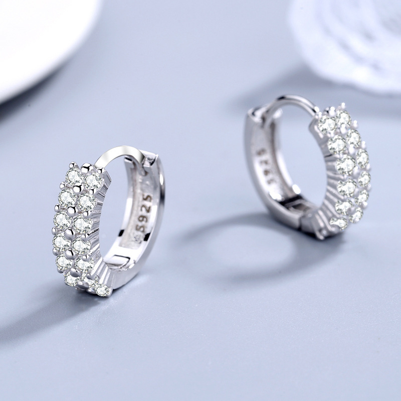 WE06 925 Stamp Silver color Stud Earrings for Women Jewelry All-match Trend Hollow water drop Earrings wedding Christmas Gifts