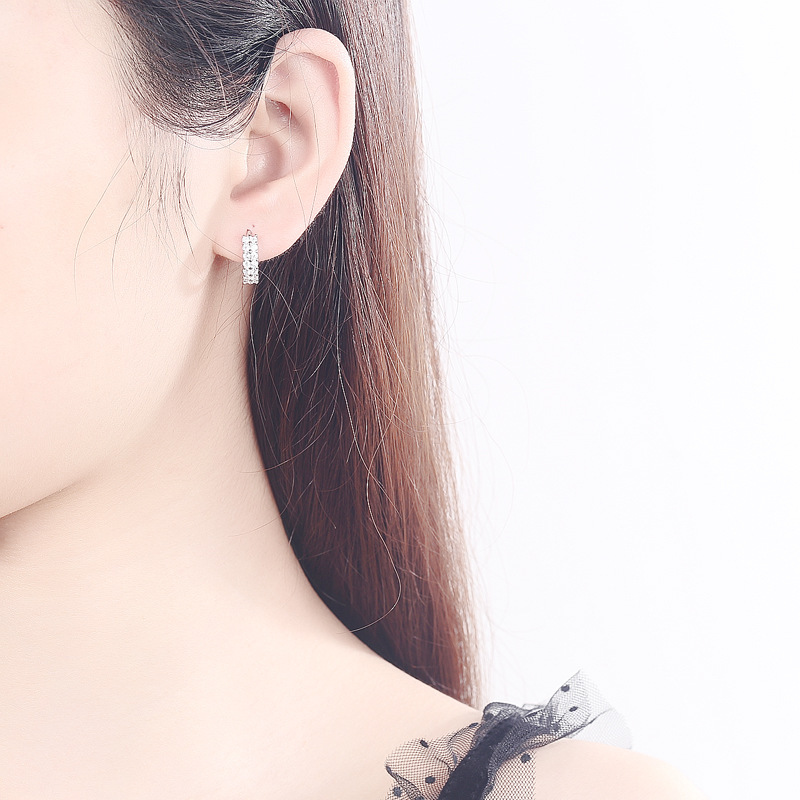 WE06 925 Stamp Silver color Stud Earrings for Women Jewelry All-match Trend Hollow water drop Earrings wedding Christmas Gifts