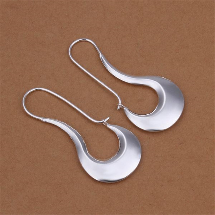 E338  925 Stamp Silver color Earrings for Women Jewelry All-match Trend Hollow water drop Earrings wedding Christmas Gifts