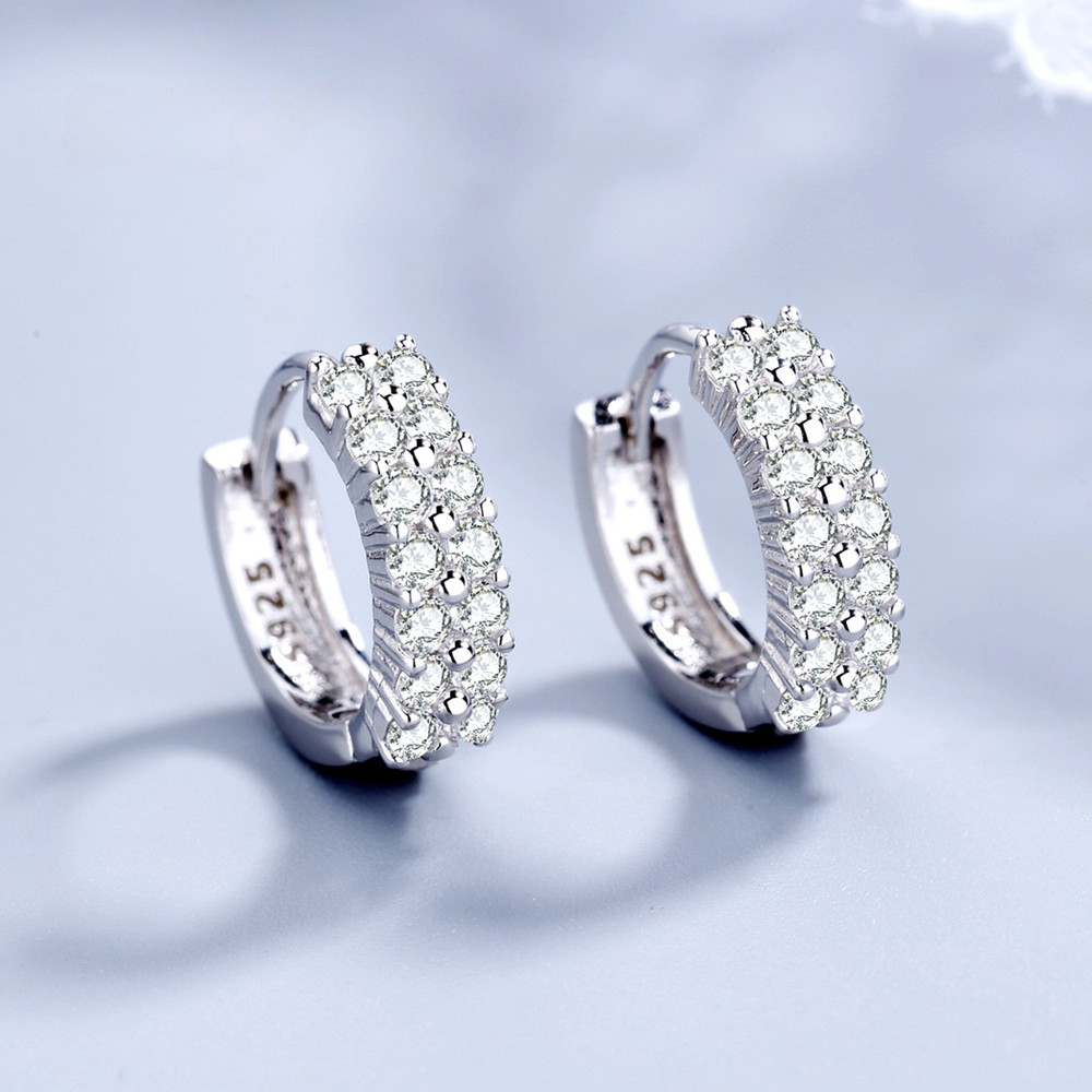 WE06 925 Stamp Silver color Stud Earrings for Women Jewelry All-match Trend Hollow water drop Earrings wedding Christmas Gifts