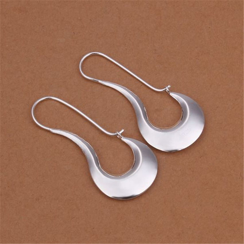 E338  925 Stamp Silver color Earrings for Women Jewelry All-match Trend Hollow water drop Earrings wedding Christmas Gifts